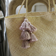 Load image into Gallery viewer, Borneo Sani Straw Tote Bag - with Pale Blush Tassels (Pre-order)