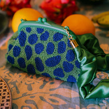 Load image into Gallery viewer, ARNOLDI JADE Hand-beaded Clutch, in Lush Green & Blue